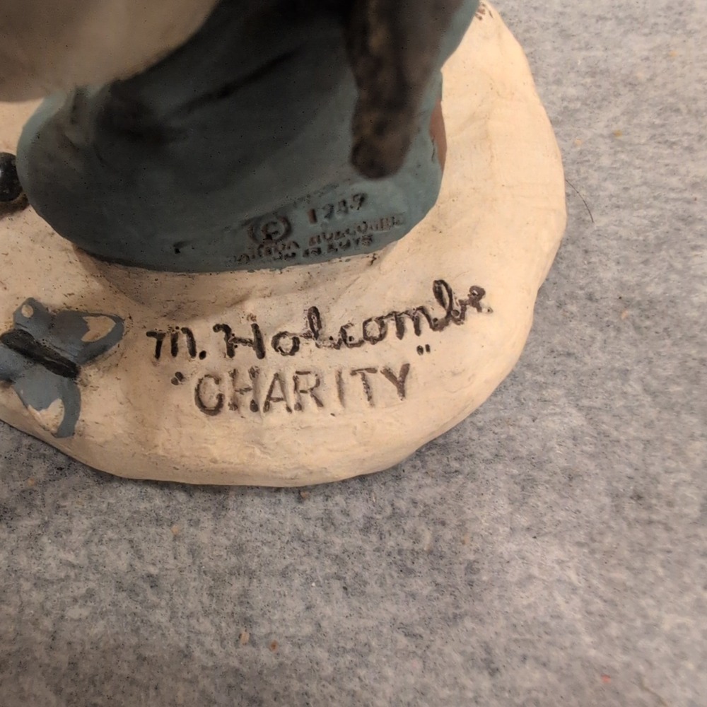 Martha Holcombe God Is Love Charity Black Angel Figurine Butterfly 1987 Vintage - Picture 3 of 6